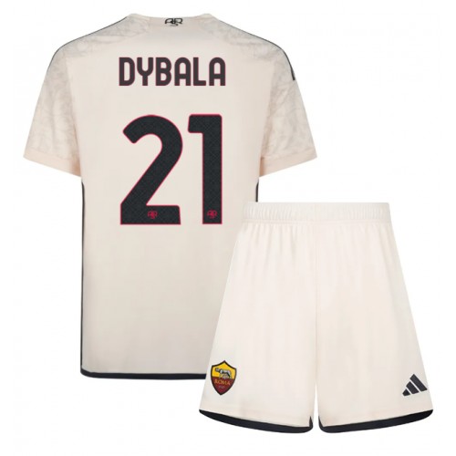 AS Roma Paulo Dybala #21 Gostujuci Dres za djecu 2023-24 Kratak Rukav (+ Kratke hlače)